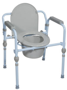 Folding Bedside Commode with Bucket and Splash Guard